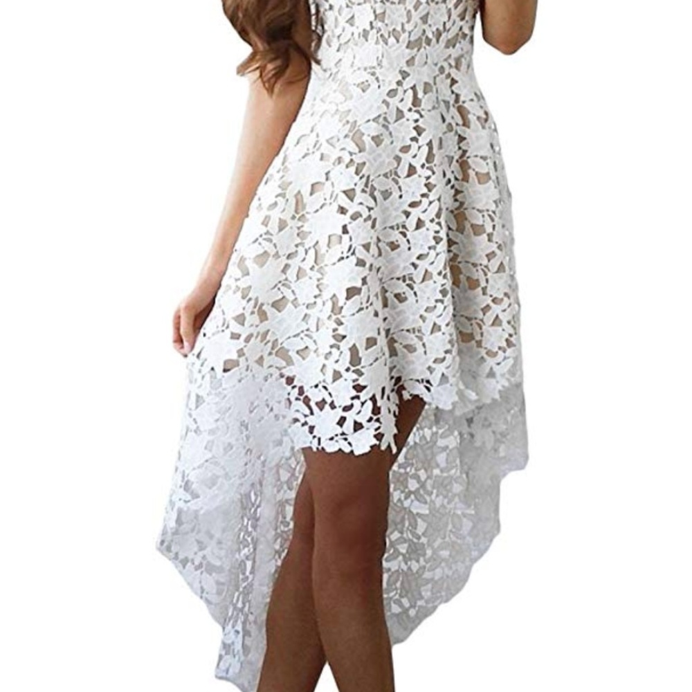 Women's V Neck Sleeveless Lace Dress